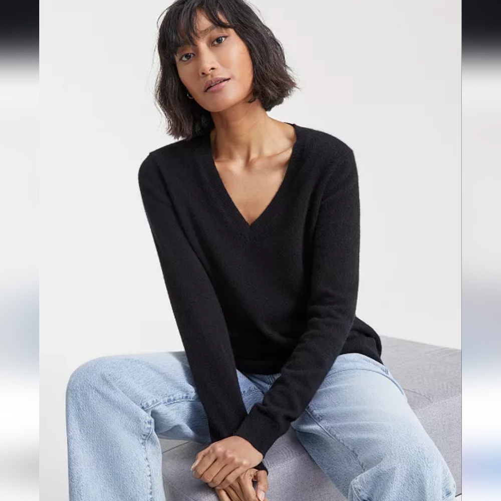 Charter Club 100% Cashmere V-neck Sweater Size XXL